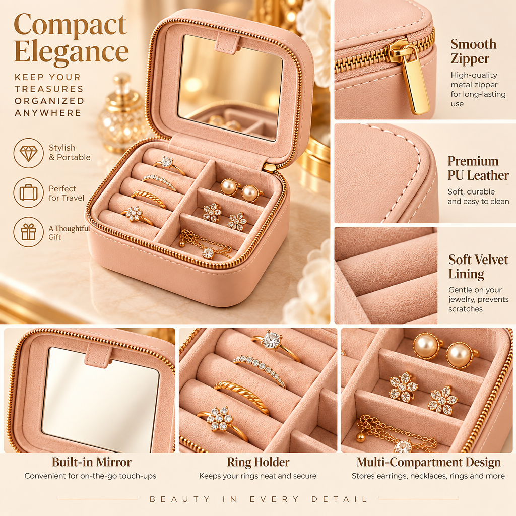 Mini Jewelry Case with Mirror — view 3